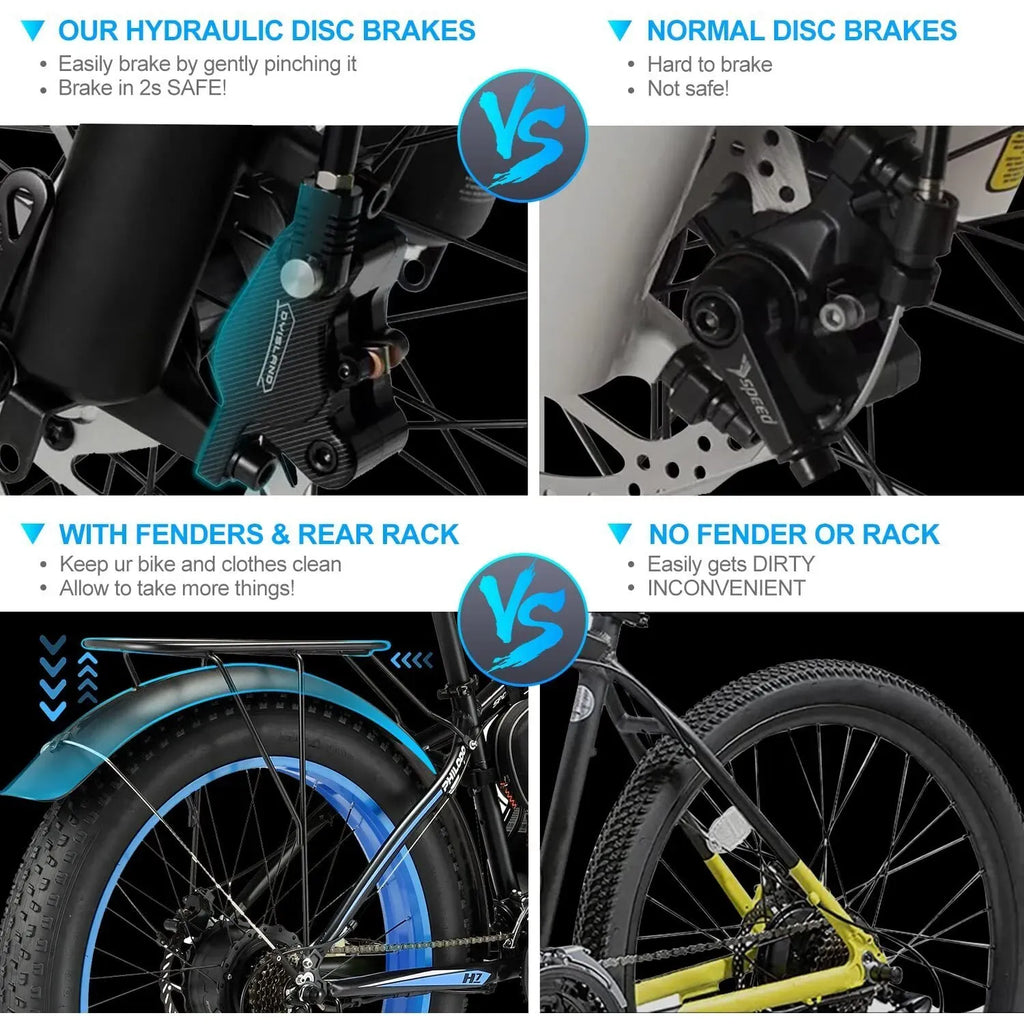 🎉( CLEARANCE SALE ) 🎉✨Wide tire electric bike with 2000W 48V/17.5Ah removable battery 35MPH✨