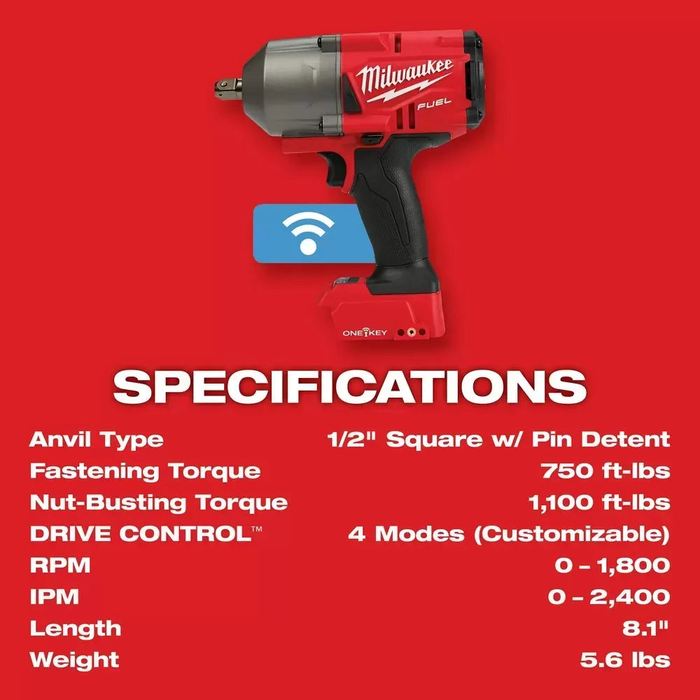 Milwaukee Pre-Sale 2862-22R M18 FUEL 18V 1/2 High Torque Impact Wrench Pin Detent Kit