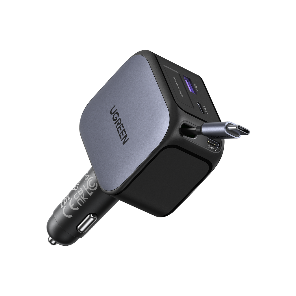 UGREEN Nexode Sạc Ô Tô 145W kèm Cáp USB-C Thu Gọn