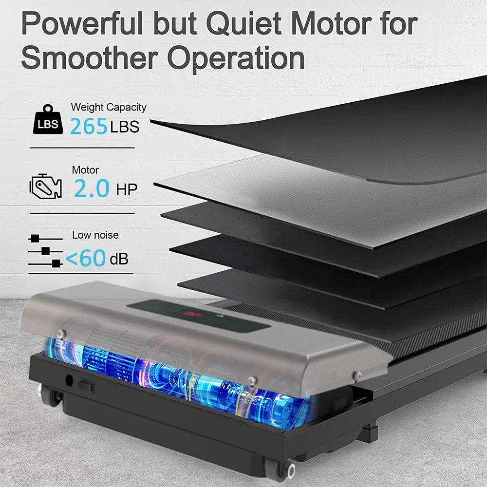 Under-Desk Walking Pad Treadmill with Remote Control and LCD Display