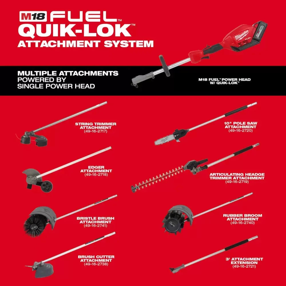 Milwaukee 49-16-2717 M18 FUEL 18V 10-Inch QUIK-LOK String Trimmer Attachment