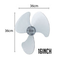 Fan Blade Replacement – 16” Fan Blade, 3 Blades, for Desk / Stand / Wall Fan, ABS material, colourless & transparent, FBC16