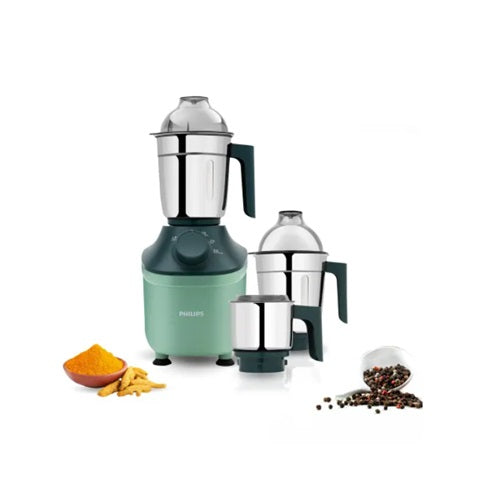 Refurbished Philips 800 Watt Powerful motor mixer grinder with MicroGrind Technology in Green colour - HL7773/02